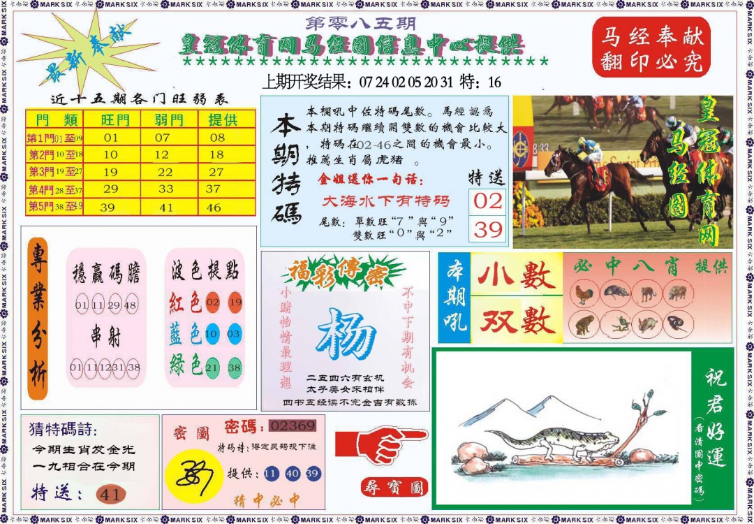 085期体育网马经图[图]